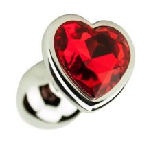 Precious Metals Heart Shaped Butt Plug-Silver