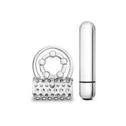 Vibrating Bullet Love Ring with Cock and Ball Strap for Couples