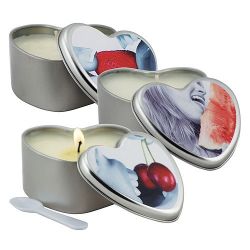 Earthly Body 3 in 1 Edible Massage Heart Candle - Watermelon