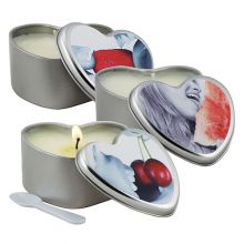 Earthly Body 3 in 1 Edible Massage Heart Candle-Strawberry