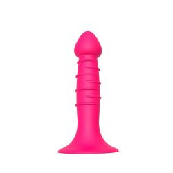 Sprial Silicone Dildo with Suction Cup Pink