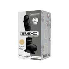 7 inch Realistic Silicone Dual Density Dildo with Suction Cup and balls Black