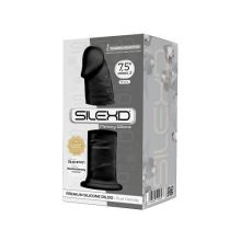 7.5 inch Realistic Silicone Dual Density Dildo with Suction Cup Black