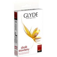 Glyde Ultra Slimfit Strawberry Flavour Vegan Condoms 10 Pack