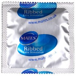 Mates Ribbed Condom BX144 Clinic Pack