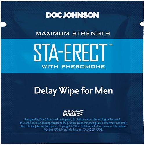 Doc Johnson Sta-Erect with Pheromone Delay Wipe For Men