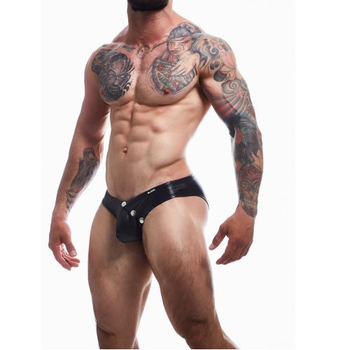 C4M Snap Ergonomic Brief Black Leatherette - Large
