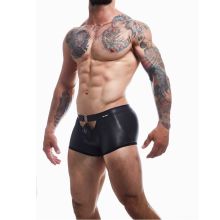 C4M Peekaboo Black Leatherette Mini Pants - Extra Large
