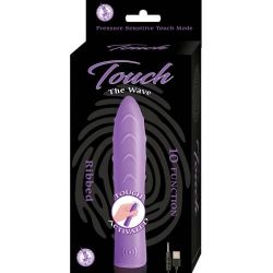 Touch the Wave 10 Function Ribbed Bullet Vibrator Purple