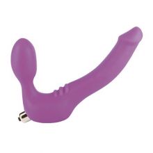 Simply Strapless Small Strap On Vibrator -Purple